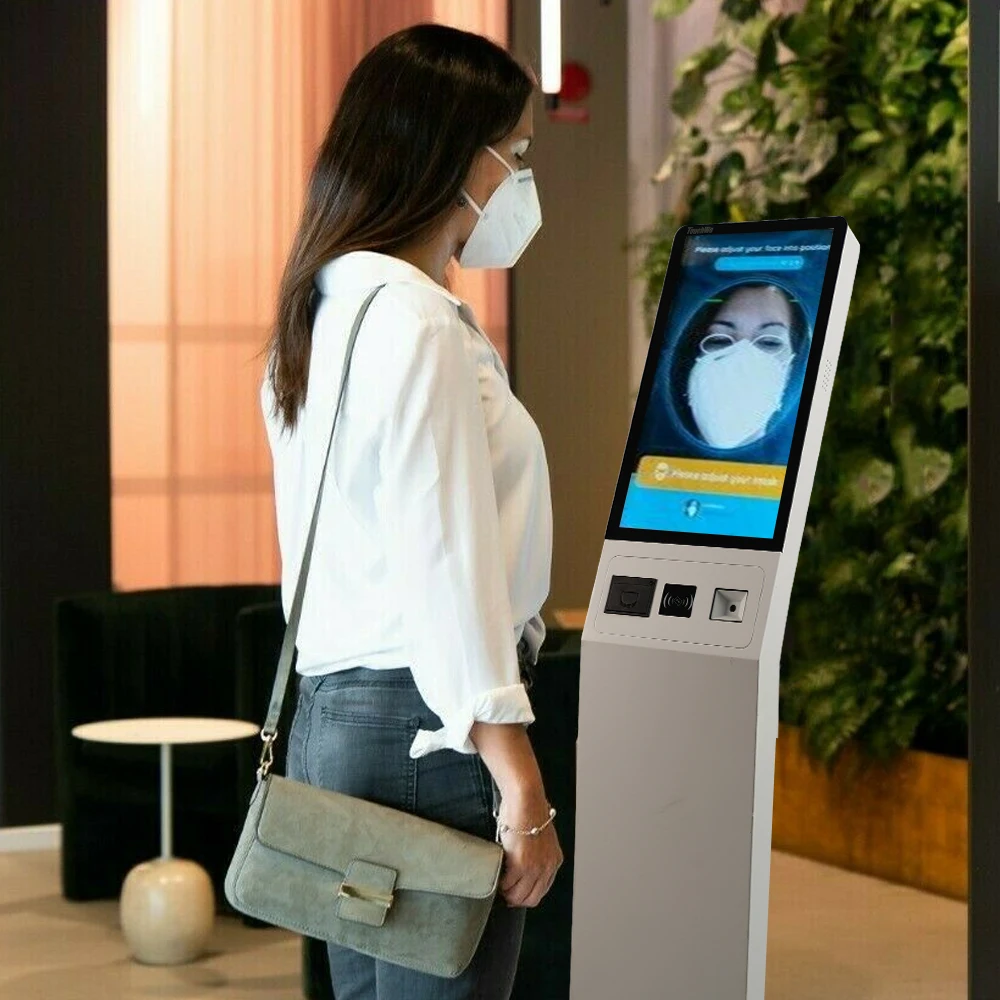 Chiosco di pagamento touch di accesso intelligente 15.6 21.5 24 27 32 Chiosco di ordine self-service con supporto da pavimento RFID per ristorante