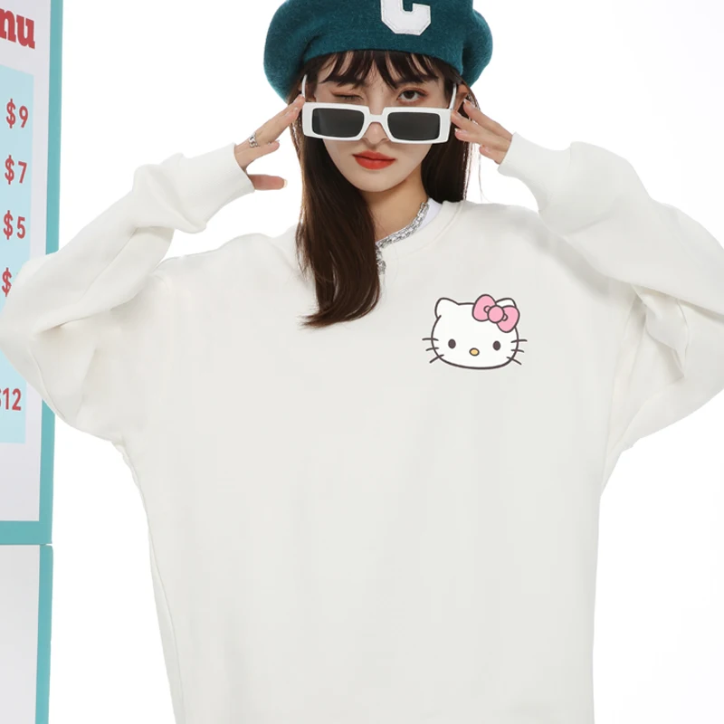 Autunno Cartoon Kitty girocollo maglione da donna alla moda marca Sanrio hellobkitty Co cappotto sciolto di marca