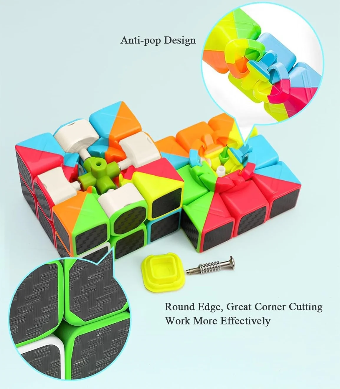 Qiyi juego de cubos mágicos de velocidad, cubo rápido sin pegatinas con instrucciones, rompecabezas, juguetes de regalo, 2x2/3x3/pirámide