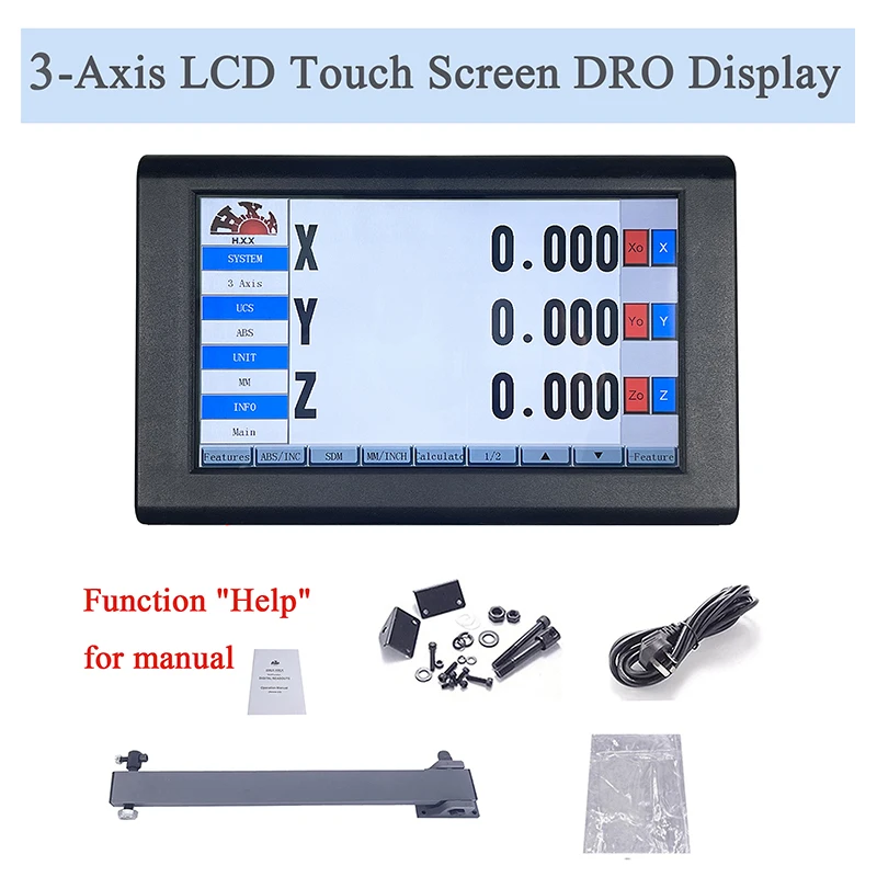15 Languages LCD  Touch Screen 3 Axis DRO Display Digital Readout for Automation of Lathe Mill Grinder  DRO