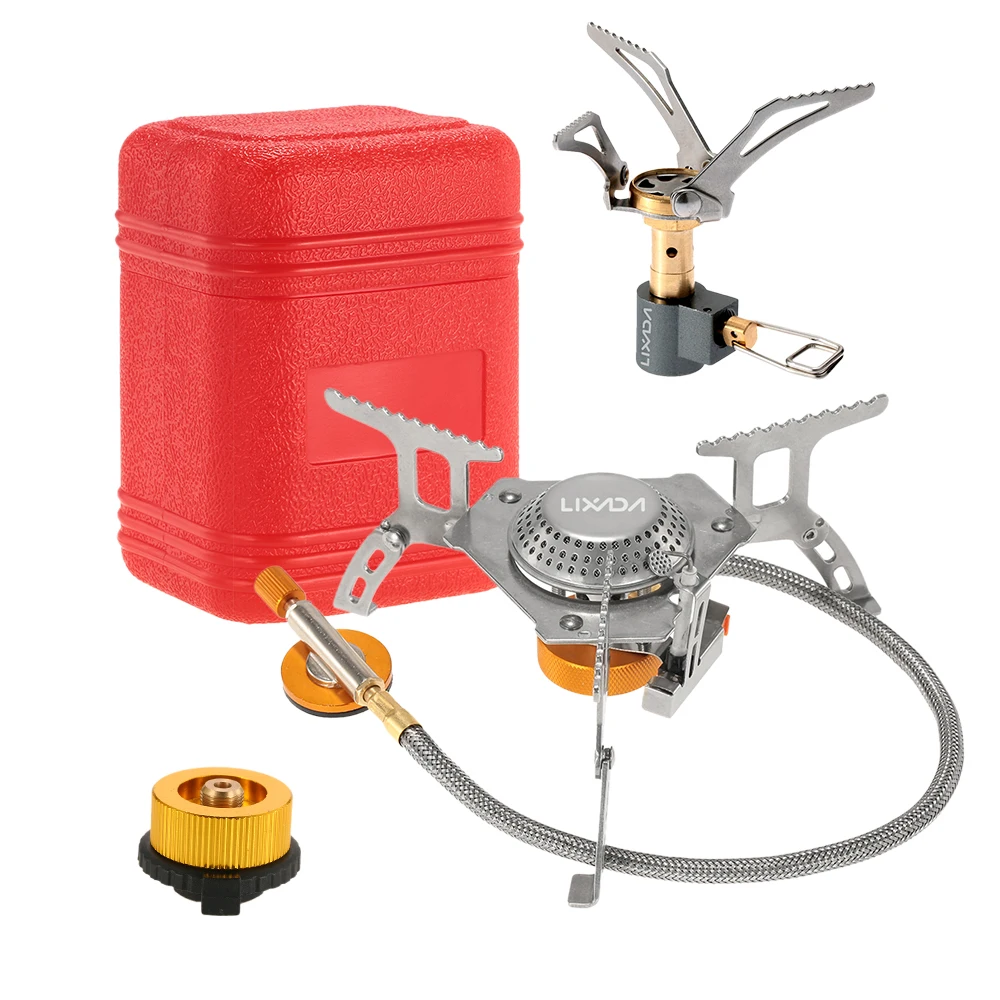 Lixada 3000 W Camping-Kochgeschirr-Set, zusammenklappbar, Mini-Taschenherd, Camping-Gasherd,