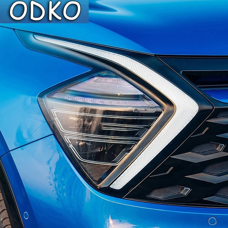 For Kia Sportage NQ5 2022 Present Pcs Car Headlight Protective Film Headlamp Restoration Transparent Black TPU Sticker