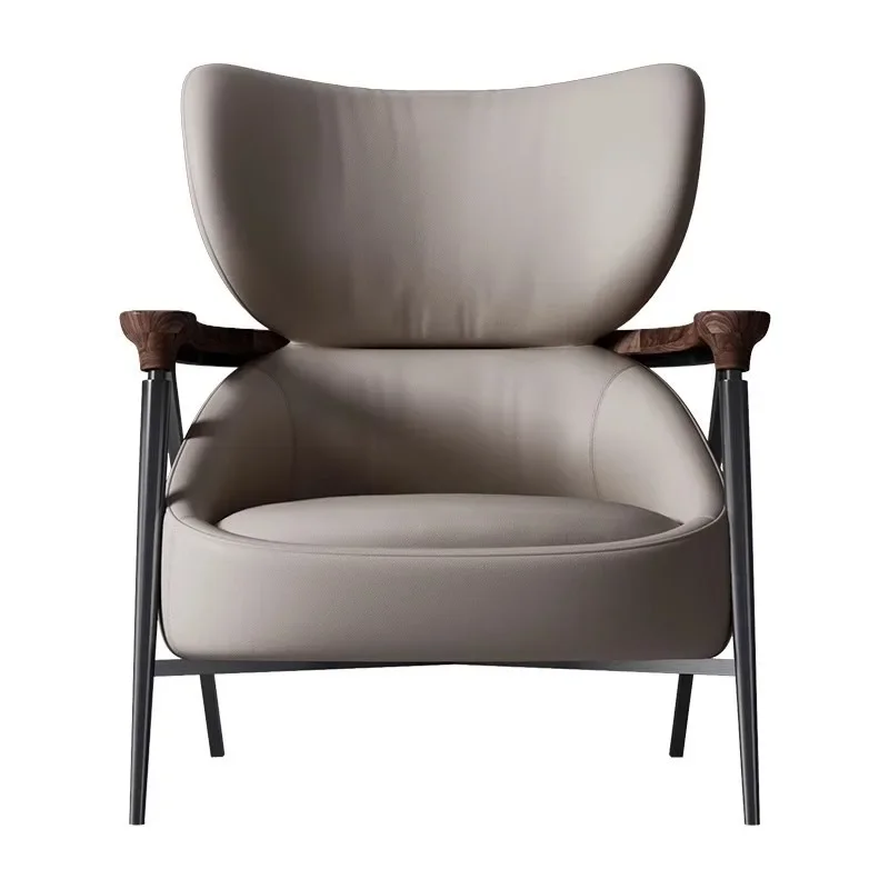 Full Leather Leisure Chair Light Luxury Designer Sofa Chair Villa Premium Leisure Chair
