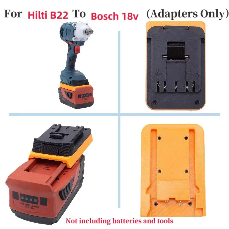 

For Hilti 22v Lithium Battery Adapter Converter Convert To For Bocsh 18v Power Tool Converter Drill Accessories（Adaptor Only）