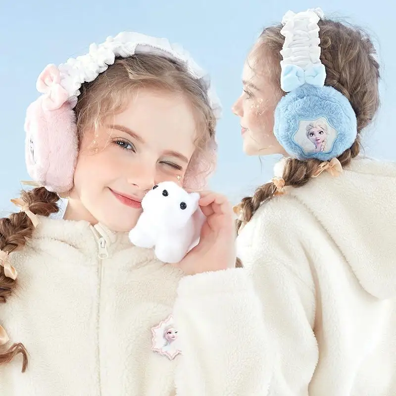 Miniso-bufanda con orejeras para niños, cálida, de felpa, para invierno, cálida, para niñas, cubierta para las orejas, orejera gruesa para bebé