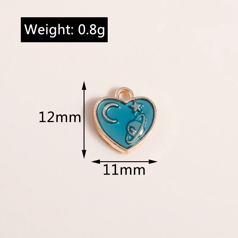Leslie 10 Stück Emaille Galaxy Saturn Globus Mond Stern Anhänger für Halsketten Armbänder Ohrringe DIY Schmuckherstellung Zubehör – Detail 12
