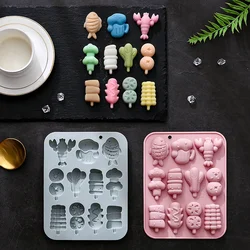 11-hole Lobster Grilled Fish Skewers and Other Different Barbecue Theme Modeling Silicone Mold Chocolate Cake Mold