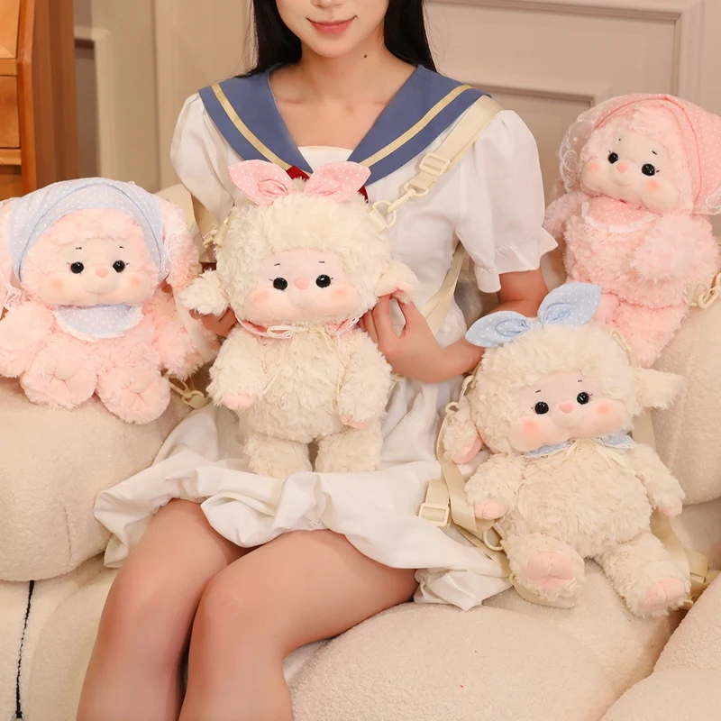 กระเป๋าเป้สะพายไหล่ตุ๊กตาการ์ตูนกระต่ายและแกะ สำหรับเด็กผู้หญิงและเด็กผู้ชาย กระเป๋าเป้ขนาดเล็กน่ารักสำหรับไปโรงเรียน ของขวัญวันเกิด