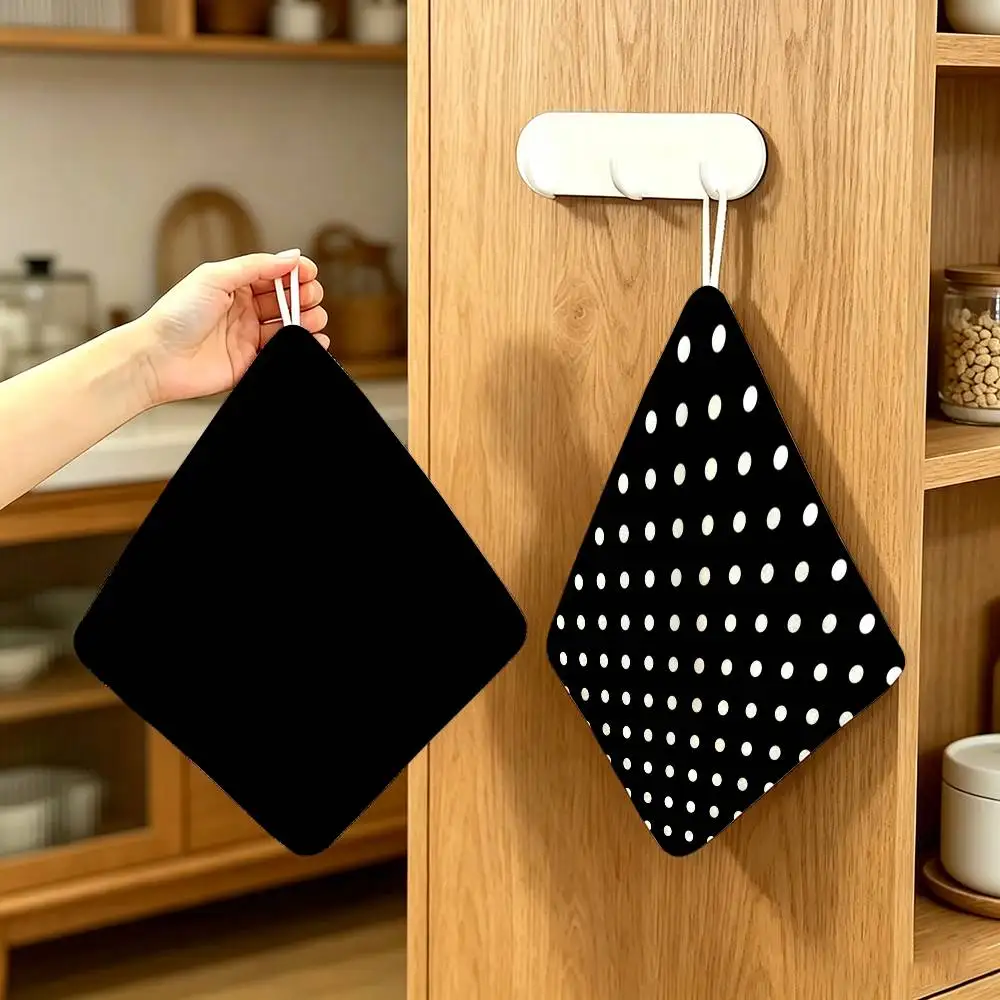 Black beauty fun anime  Anime Polyester Hanging Kitchen Hand Towel Durable Wear Resistant  Versatile Use Throughout Home