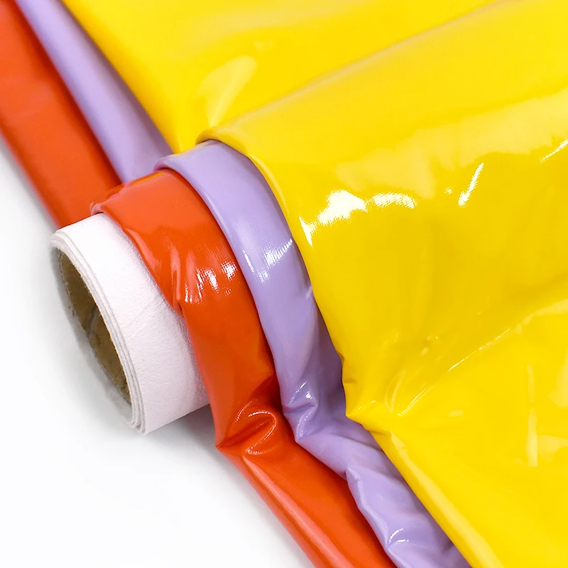 

50x145cm Glossy Elastic PU Leather Fabric Shiny Stretch Faux Vinyl for Dress Apparel Sewing DIY Supplies