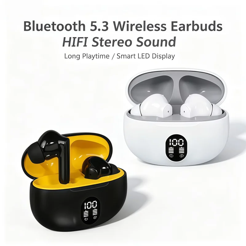2026 Neue TWS Kabellose Kopfhörer, Gaming-Bluetooth-Kopfhörer mit Mikrofon, Geräuschunterdrückung, High-Fidelity für Smartphones
