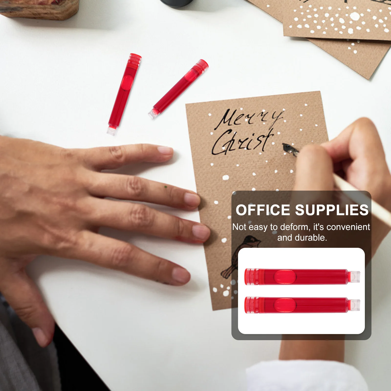 100 قطعة من عبوات أقلام حبر المواد القوية، مريحة للتثبيت والاستخدام لكتابة الخط الآمن على نحو سلس