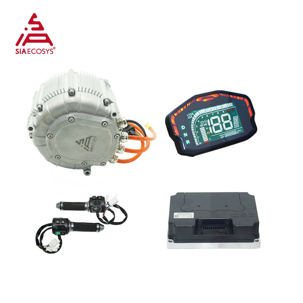 New Motor Kit SiAECOSYS SIA155-48 18kW Peak PMSM Hairpin Motor with ND72890B Encoder Controller For High Power E-Motorcycle