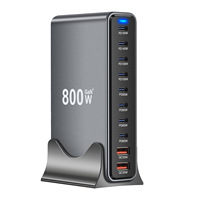 800W GaN USB C Charger Station 10 Ports Fast Charger Type C PD3.1 PD3.0 PPS Quick Charger For Macbook Pro iPad iPhone 16 Samsung