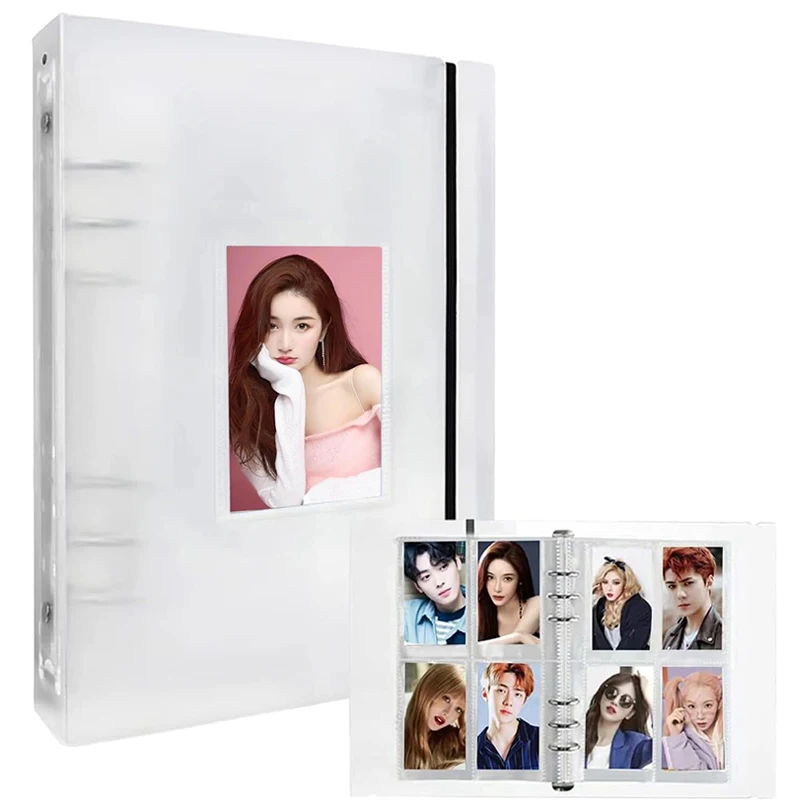 A5 الموثق ألبوم بطاقة الصور 6 حلقة Kpop Photocard الموثق Kpop Photocard حامل كتاب الأكمام مع Kpop Photocard ملصقات الكورية