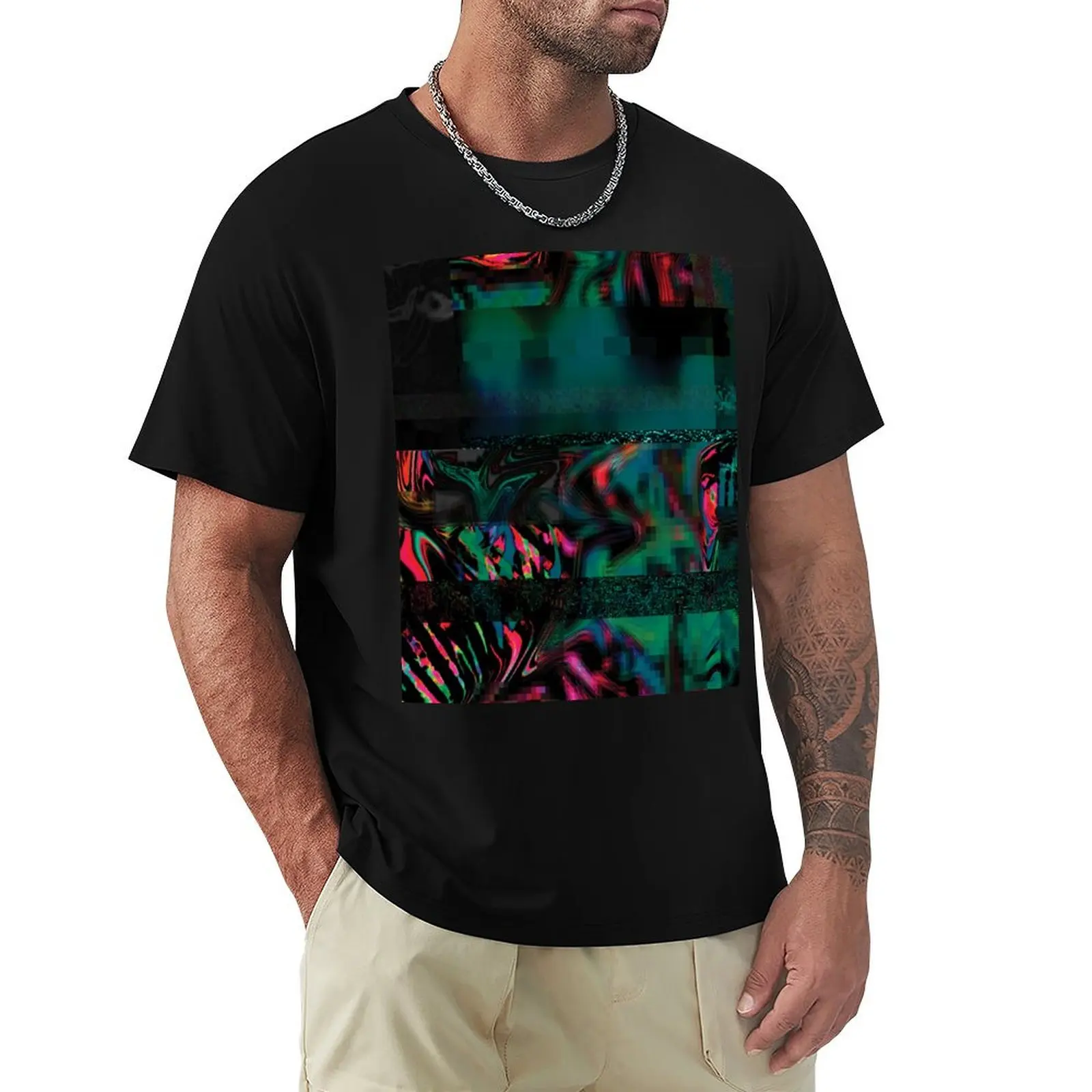 

Flora Celeste Jade Glitch T-Shirt oversizeds clothes aesthetic clothes Short sleeve tee men