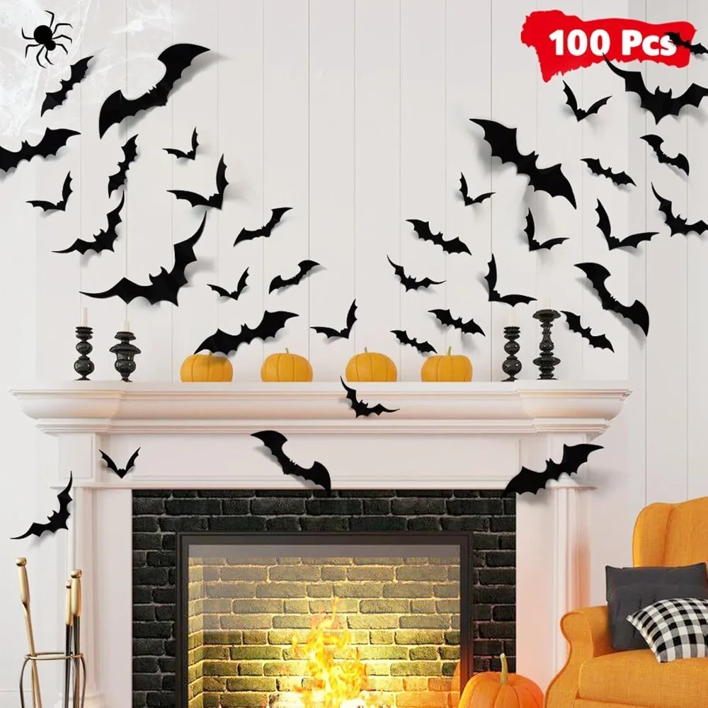 100Pcs Bats Hallowe… - image