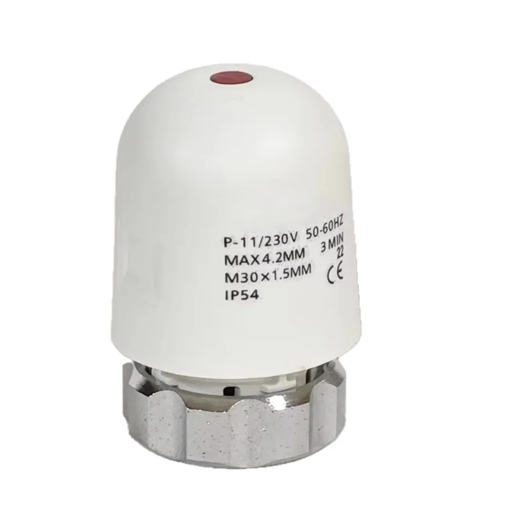 230VAC Normally Closed Electric Thermal Actuator  For Underfloor Heating TRV Thermostatic Radiator Valve IP43 Protection