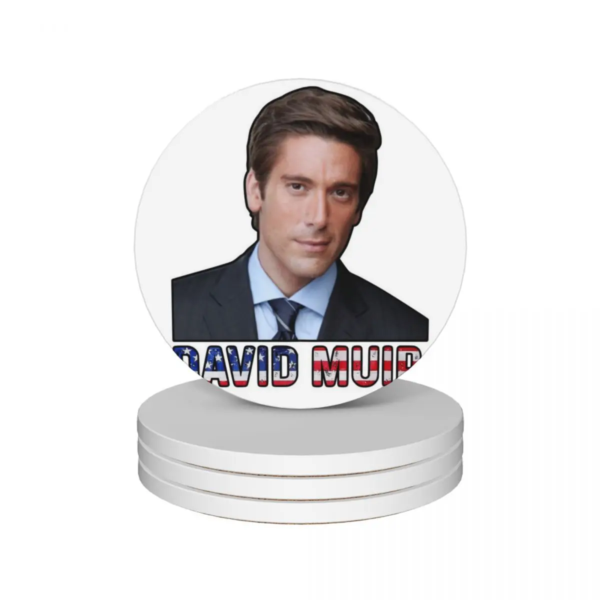 

david muir Ceramic Coasters (Set of 4) Cup for tea christmas cup set table decoration and accessories Coasters