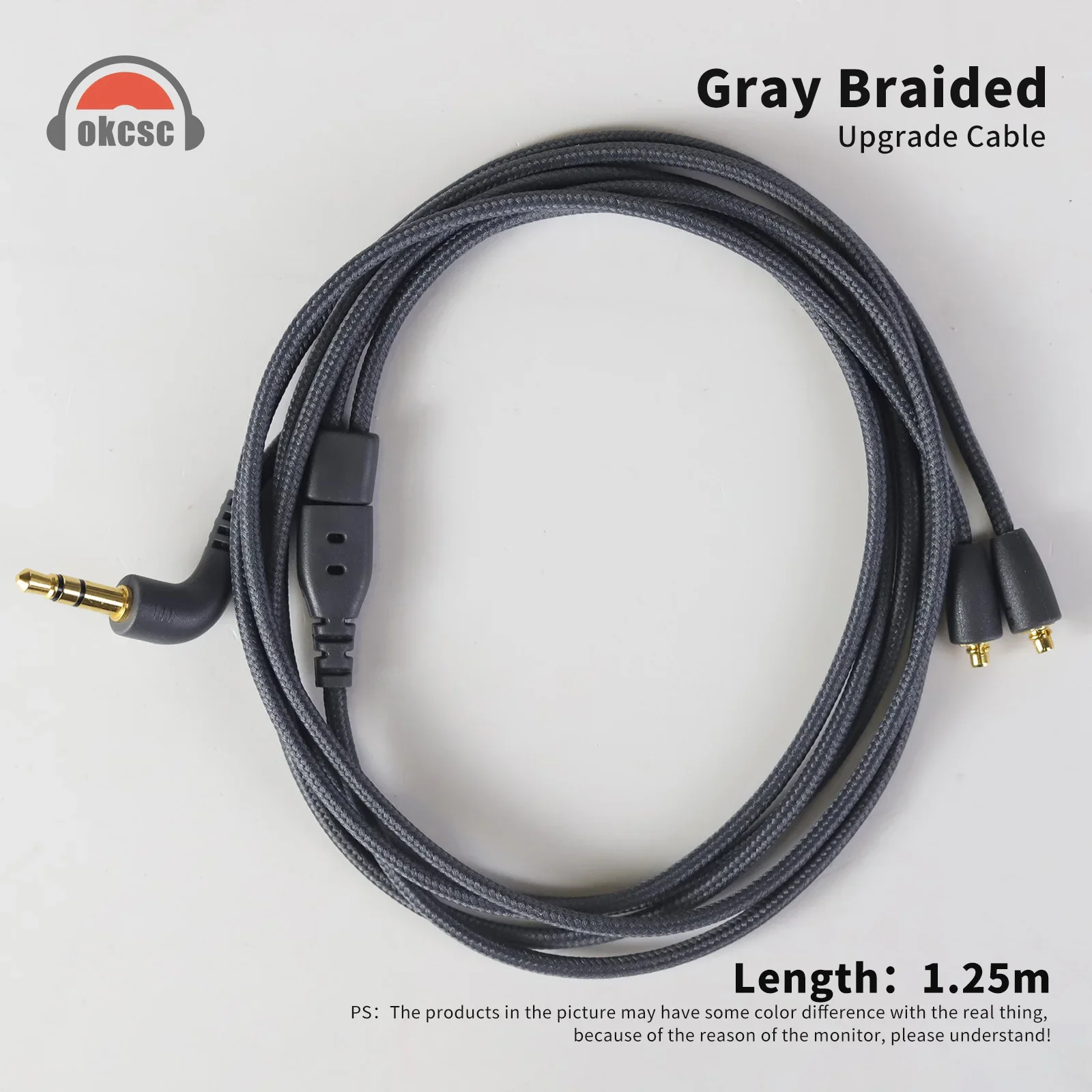 OKCSC MMCX Cable de auriculares HIFI con enchufe chapado en oro de cobre sin oxígeno para JVC FX80/FX850/1200/FW001/002/003 Cable de auriculares de 72 núcleos