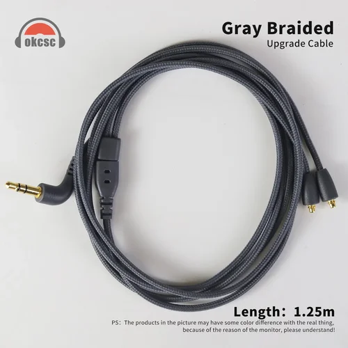 Imagen 1 del producto OKCSC MMCX Cable de auriculares HIFI con enchufe chapado en oro de cobre sin oxígeno para JVC FX80/FX850/1200/FW001/002/003 Cable de auriculares de 72 núcleos