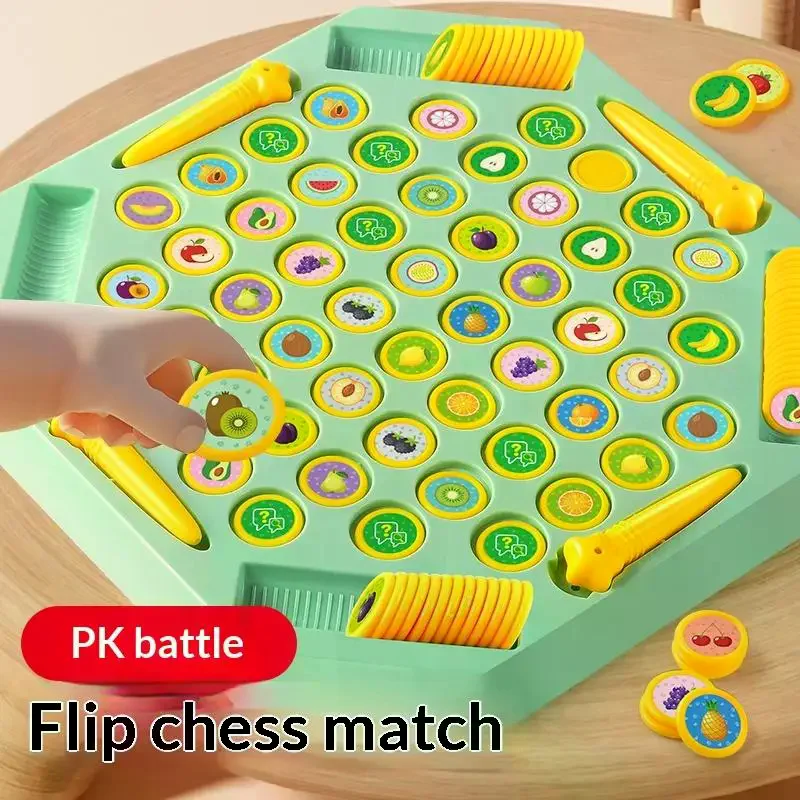 2-4 Player Flip Chess Memory Game Board Games Double Player Battle Puzzle Toy Kid Concentration
