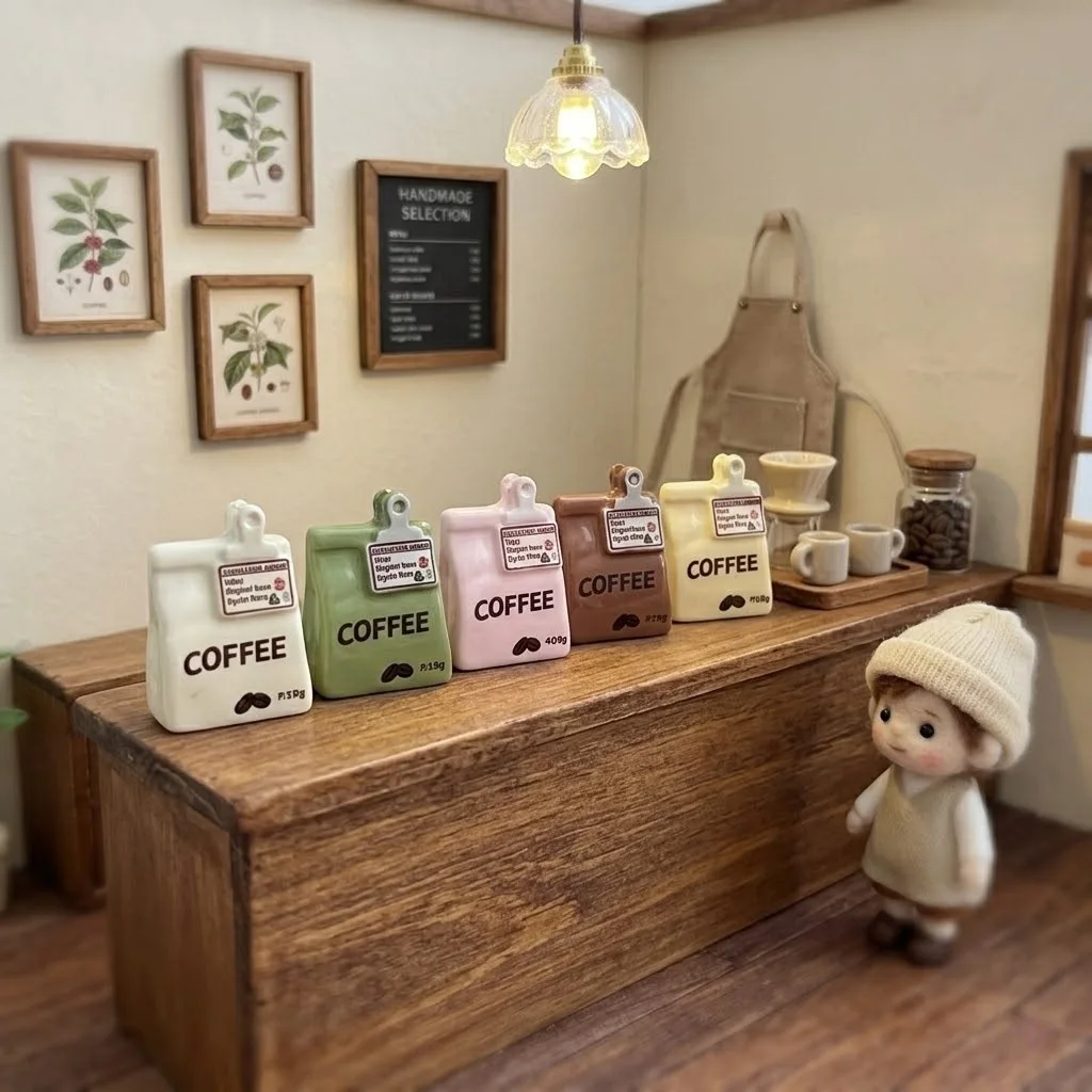 

Miniature simulation coffee bag resin ornament, mini food game model, doll house coffee shop decoration accessories