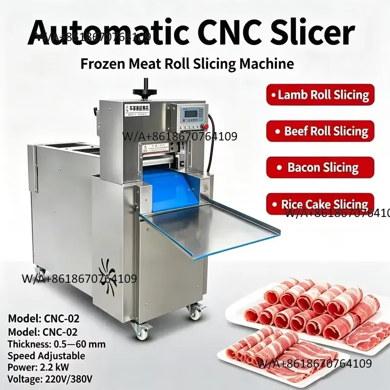 Jiayang Automatic Frozen Luncheon Lamb Beef Meat Slice Slicer Cnc Lamb Roll Bacon Slicer Cutting Frozen Meat Slicing Machine