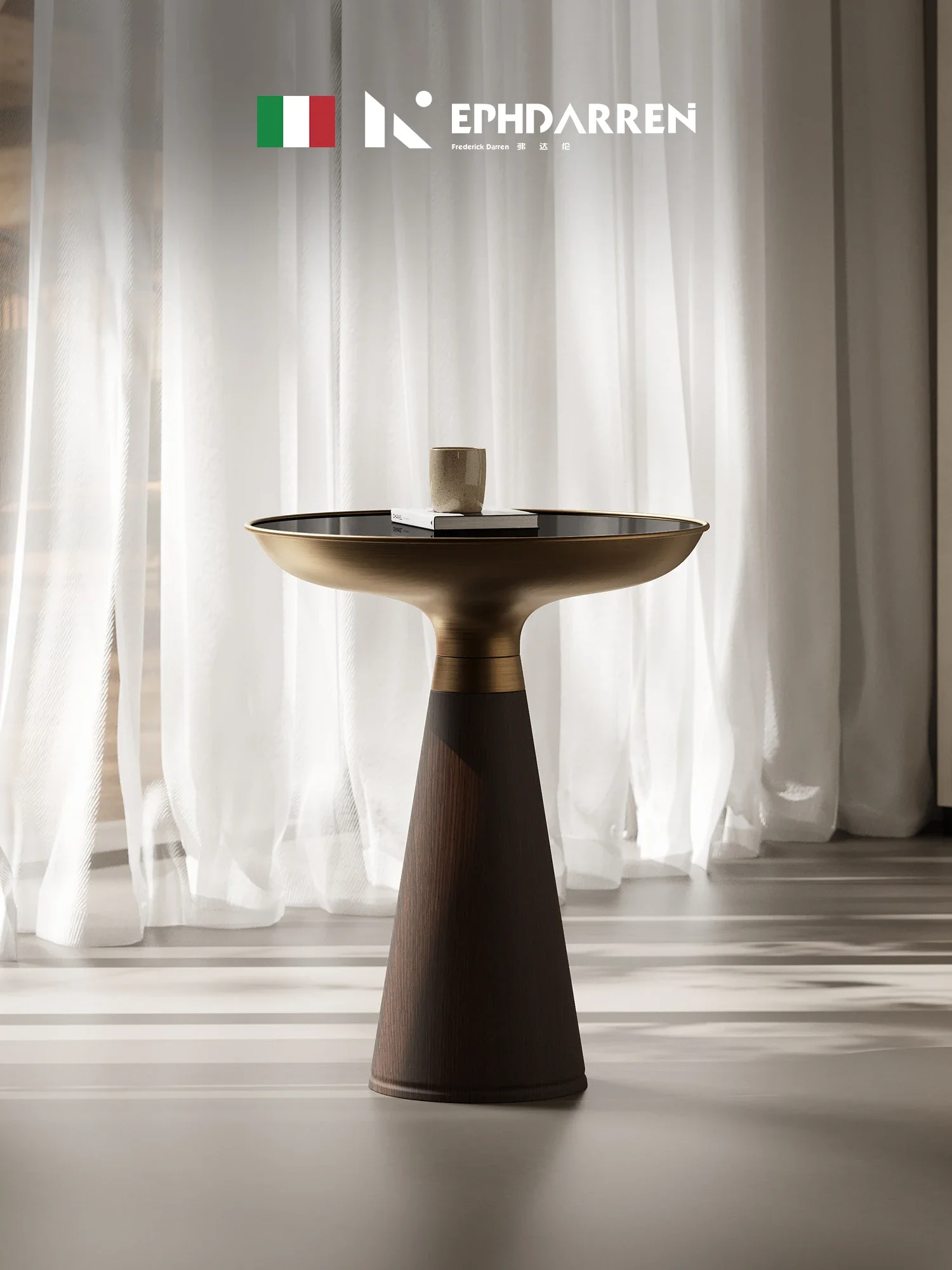 

Modern Light Luxury Sofa Corner Table round Log