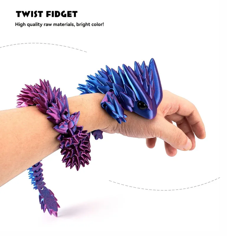 Desktop Decor 30CM 3D Printed Dragon Flexible Articulated Dragon Toothless Dragon Model Home Desk Ornaments Toy Children's Toys