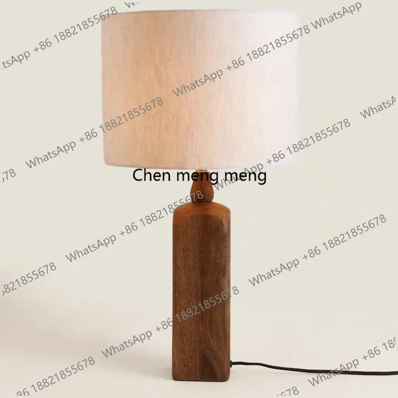 

American retro desk lamp, living room handmade cloth cover, wabi-sabi wind, Japanese-style homestay bedroom bedside table lamp