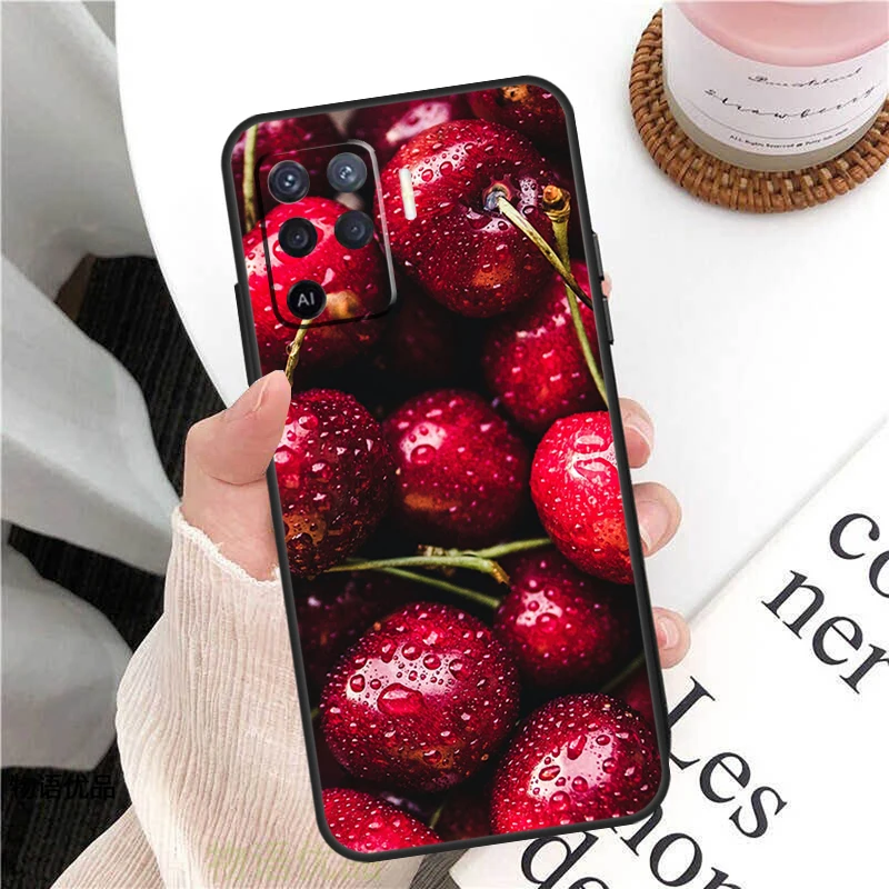 Casing Buah Musim Panas Ceri Merah untuk Oppo A98 A58 A78 A18 A38 A60 A80 A40 A77 A57 A17 A74 A54 A94 A96 A76 A16 A15 A5 Pro