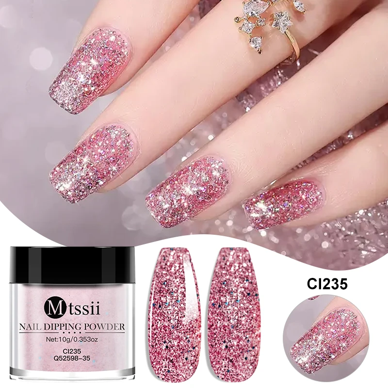 10g Nude Roze Nagel Dipping Powder Sprankelende Verloop Acrylpoeder Nagelglitter Stof Natuurlijk Droog Geen Lamp Uitharding Nodig Nagel Chrome