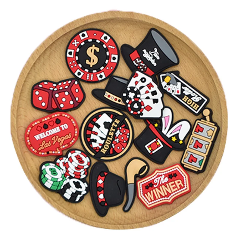 لعبة Get Rich Overnight Shoe Charm-Cute Las Vegas Casino PVC مشبك زخرفي للصنادل وأحذية الحديقة وهدايا حفلات الأطفال وعيد الميلاد #5