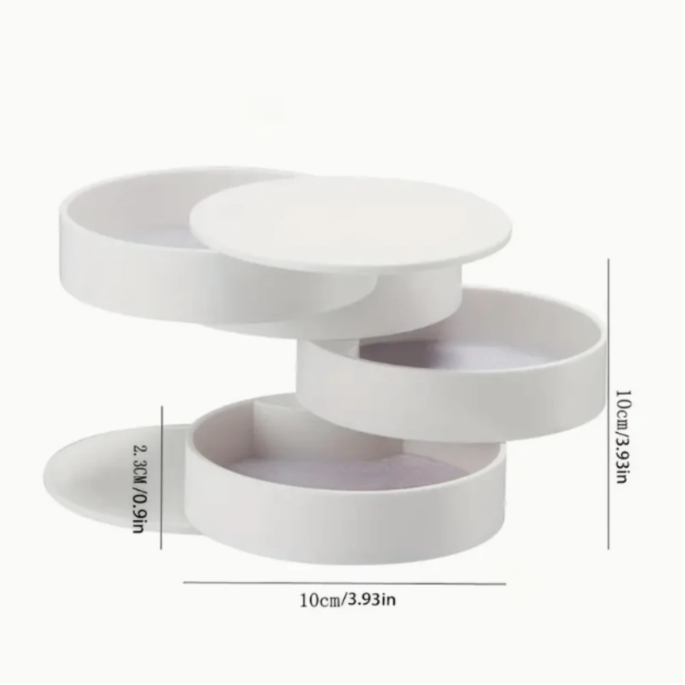 1pc Rotating Multi-Tier Desktop Organizer - for Hair Accessories, Jewelry, And a Vanity Box with a Cover - Dust-Resistant Jewelr