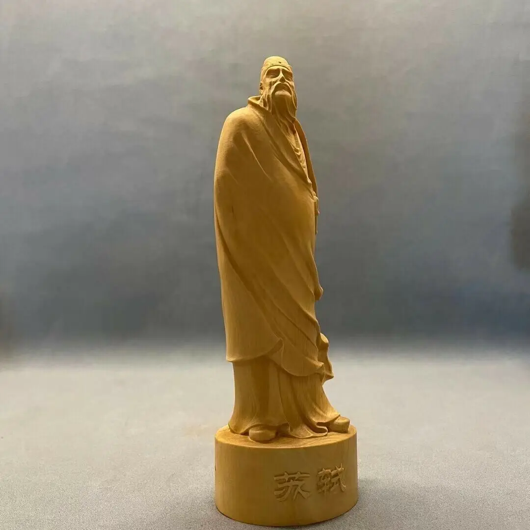Chinese Boxwood Wood Hand Carving Su-shi Statue Nice Art Work