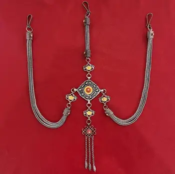 Çin tibet takı alaşım gümüş kaplama bel zinciri tibet Robe giyim kolye