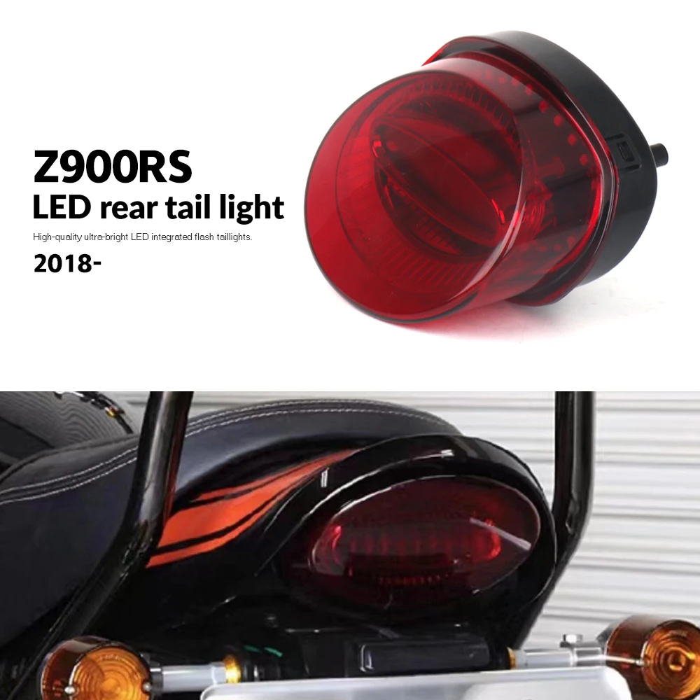 

Motorcycle Accessories For KAWASAKI Z900 RS Z900RS Z 900 RS 2018-2023 LED Tail Lamp Rear Brake Tail Run Light Red Lens Taillight