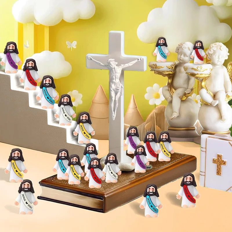 100–300 Stück Jesus Love You Figuren, Baby-Jesus-Figuren in großen Mengen, kleine Jesus-Figuren zum Verstecken, Taufe, Geschenke, Osterei – Detail 4
