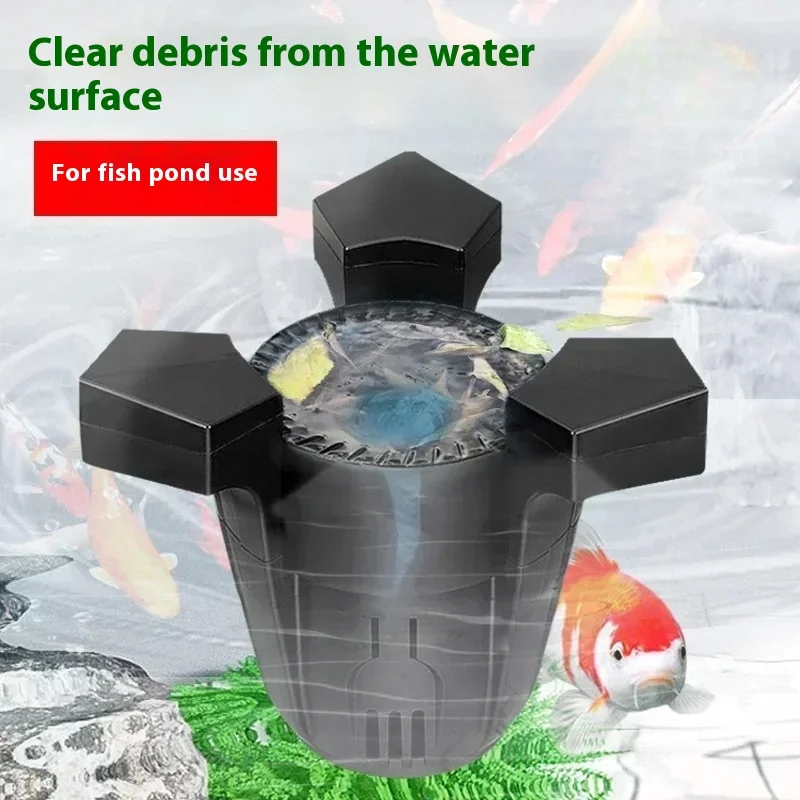 Koi Fish Pond Leaf Collection Skimmer Pond Water Suace Leaf Residue Floating Filter Oil Film Purifier