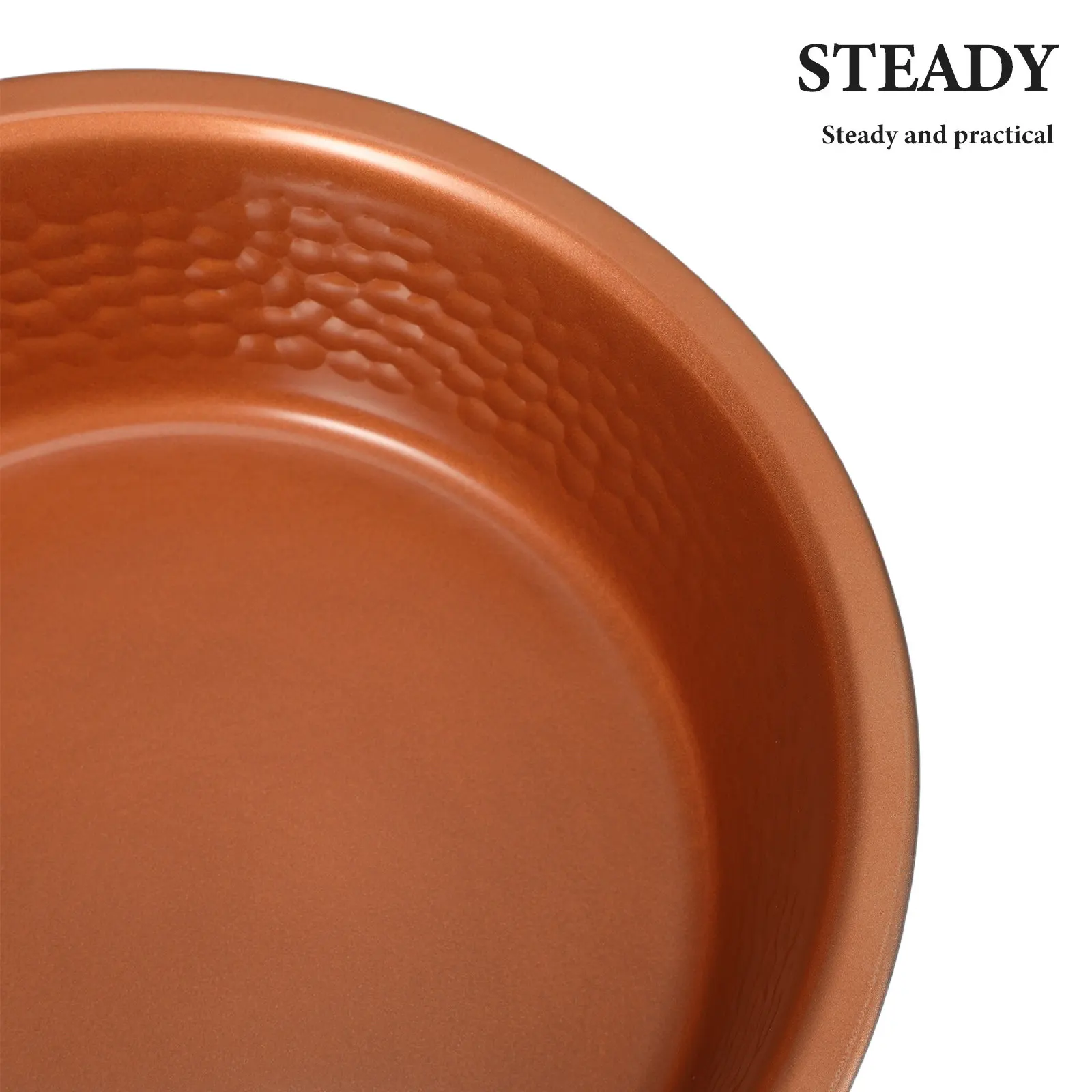 Hammered Steel Dog Food Bowl 8.7x2.4 Inch Non Tipping Non Slip Dog Water Bowl Stainless Steel Pet Feeder Indoor Spill Resistant