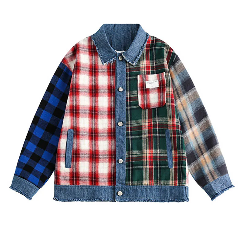 

Spring Autumn Oversized Hip Hop Denim Jackets Harakuju Streetwear Patchwork Outwear Coats For Male Vintage