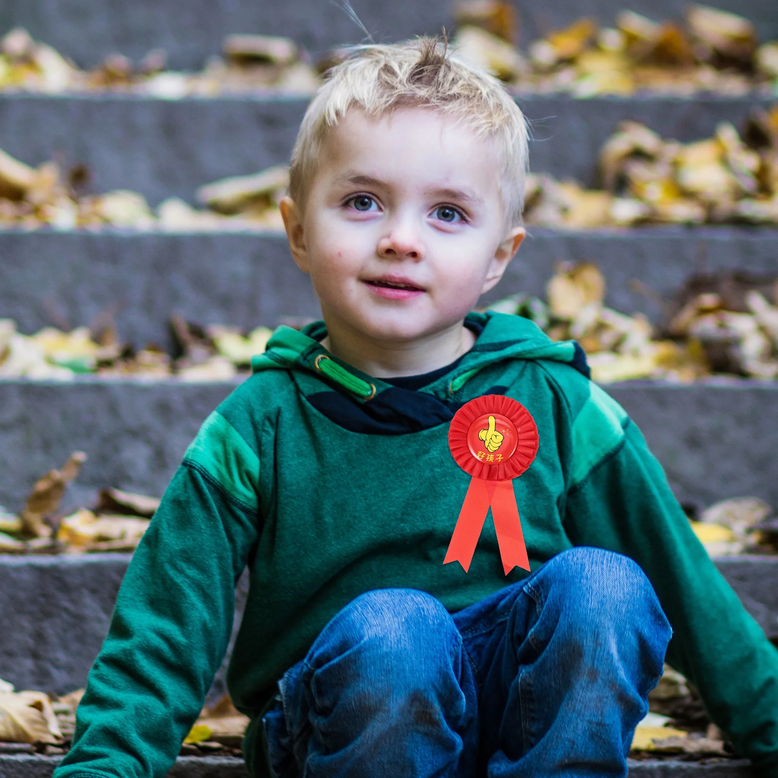 

10pcs Little Red Flower Medal Pins Award Brooches For Kids School Party Game Home Decor Children Encouragement Gift Ribbon