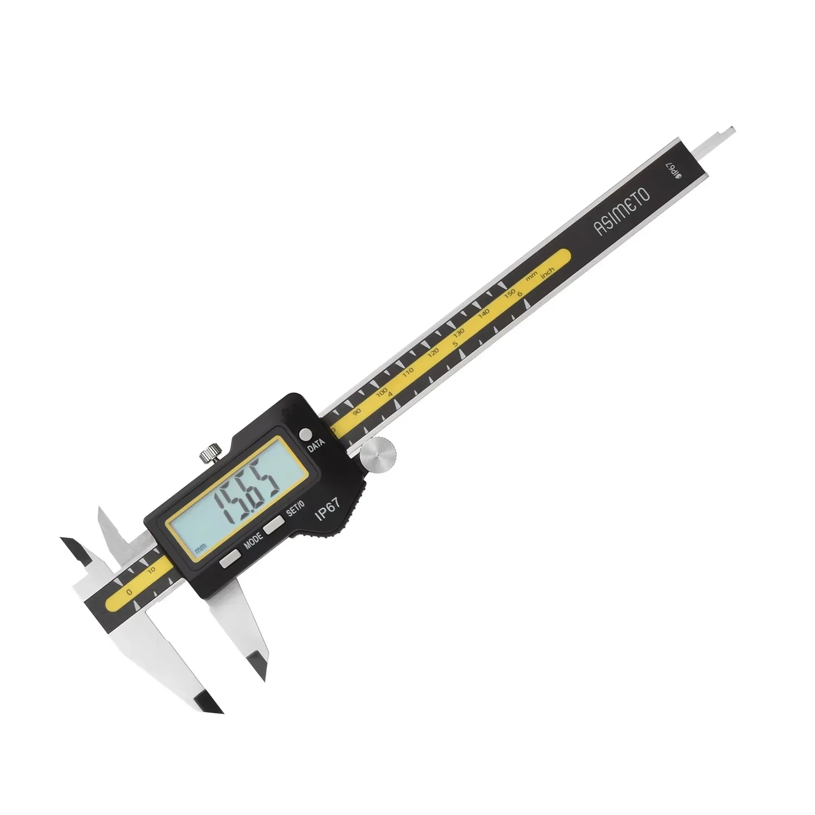 

IP67 Waterproof Oil-proof Stainless Steel Digital Caliper with Thumb Wheel High Precision Measuring Tool