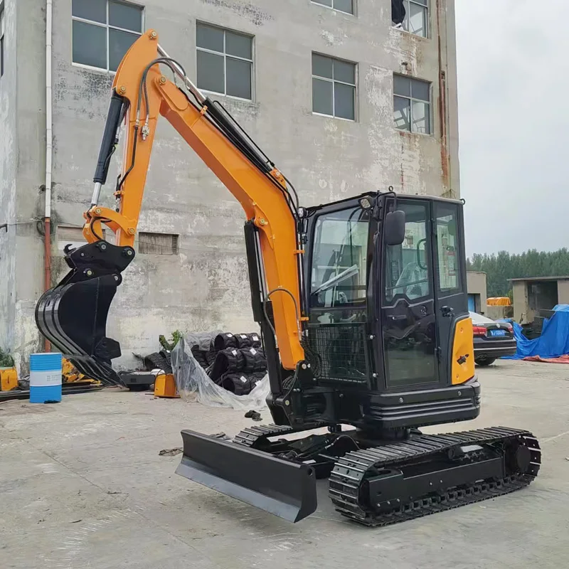 Full Hydraulic 3.5 Ton Mini Excavator Diesel Engine Rubber Crawler Compact Excavator CE EPA Construction Machinery Customized