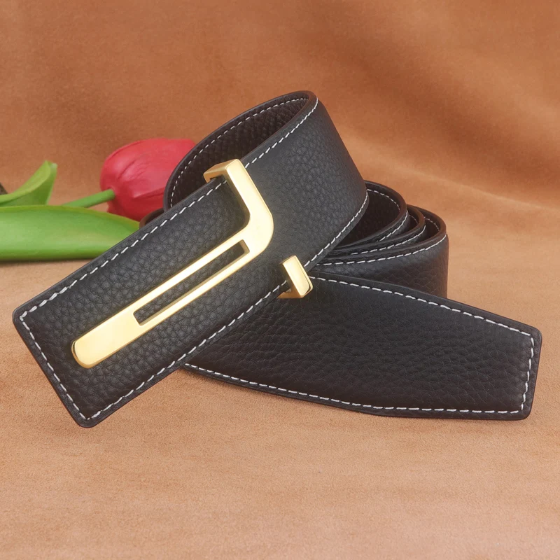 stainless-steel-t-letter-belt-men's-genuine-leather-smooth-buckle-38cm-wide-belt-luxury-fashion-business-leather-pants-belt
