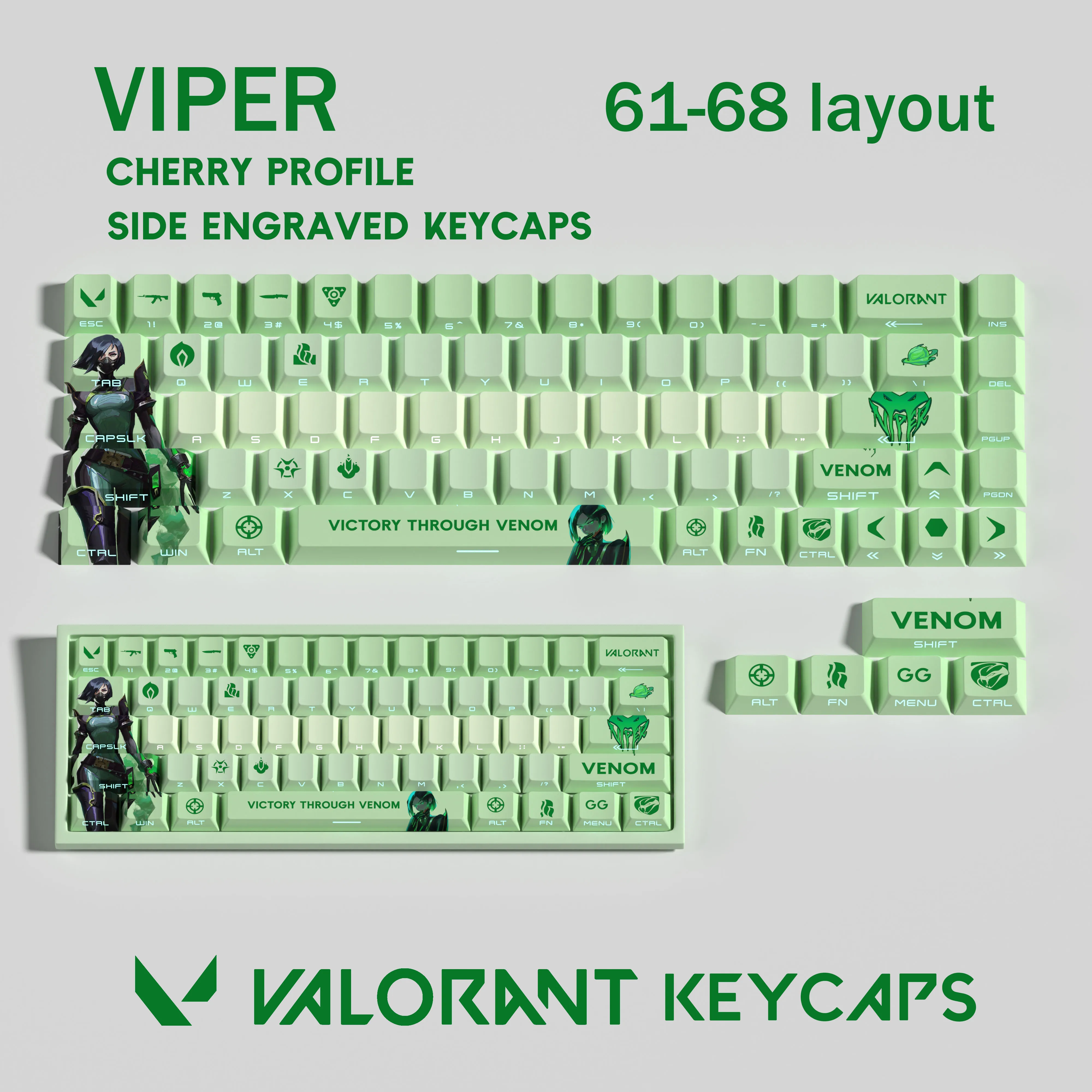 

VIPER KEYCAPS Valorant keycaps Cherry Profile GAME Keycaps for mechanical keyboard