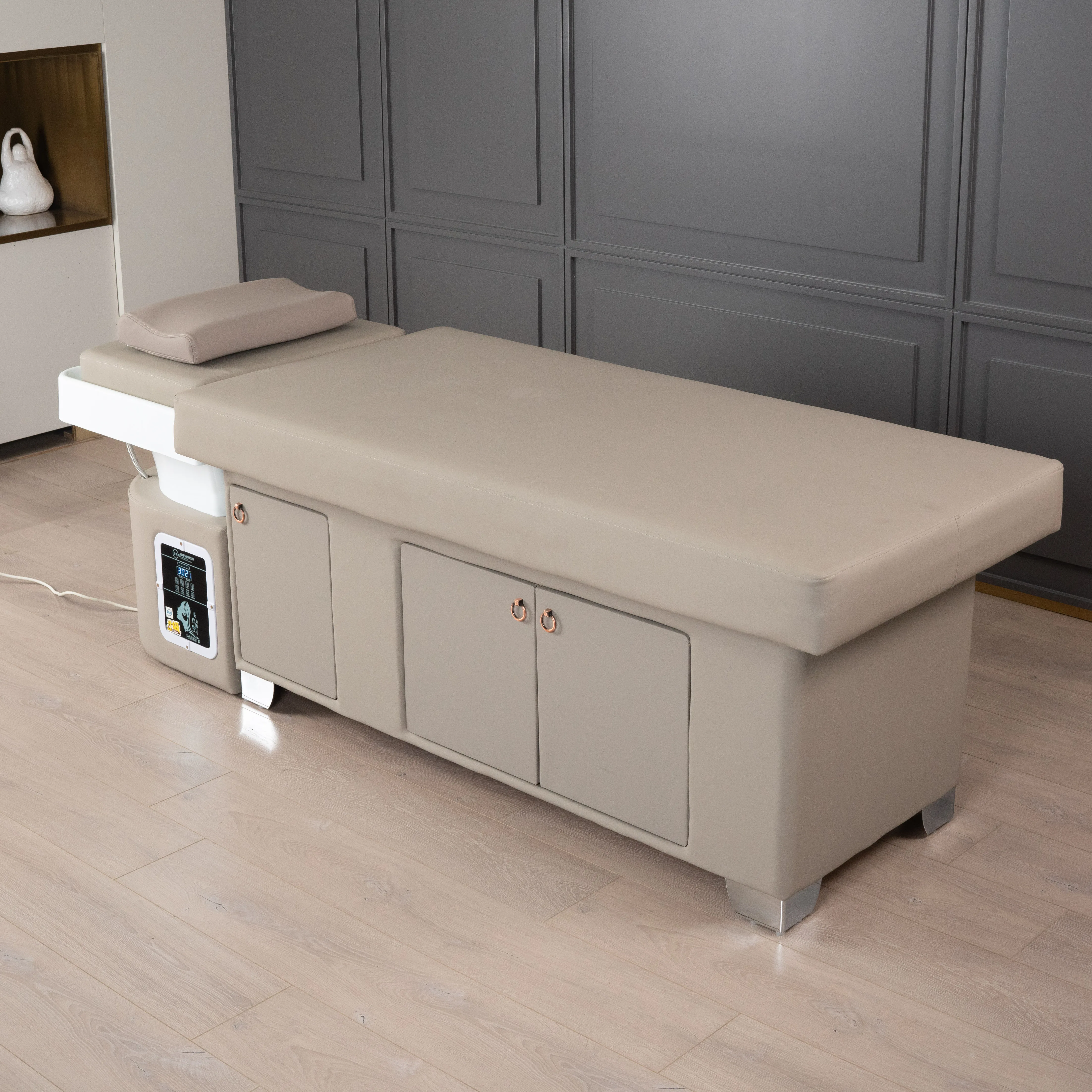 Professional Portable Modern Salon Shampoo Bed With Back Lift Spa Chair & Thai Foot Massage-OEM/ODM Customizable