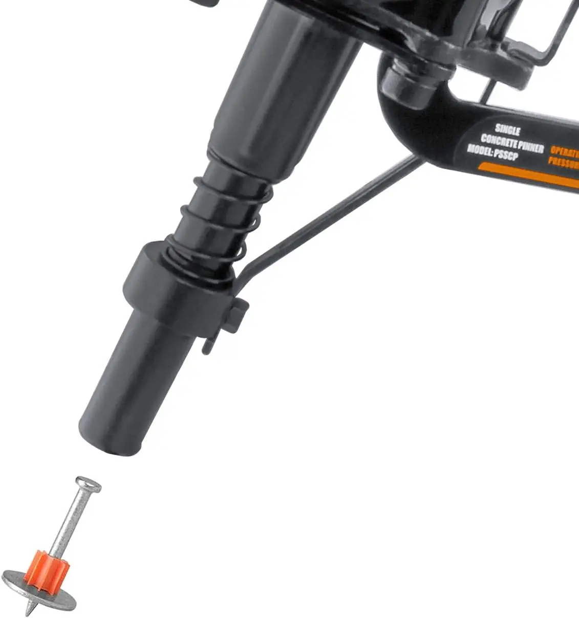 Pregador de concreto pneumático de pino único PSSCP de 3" com estojo
