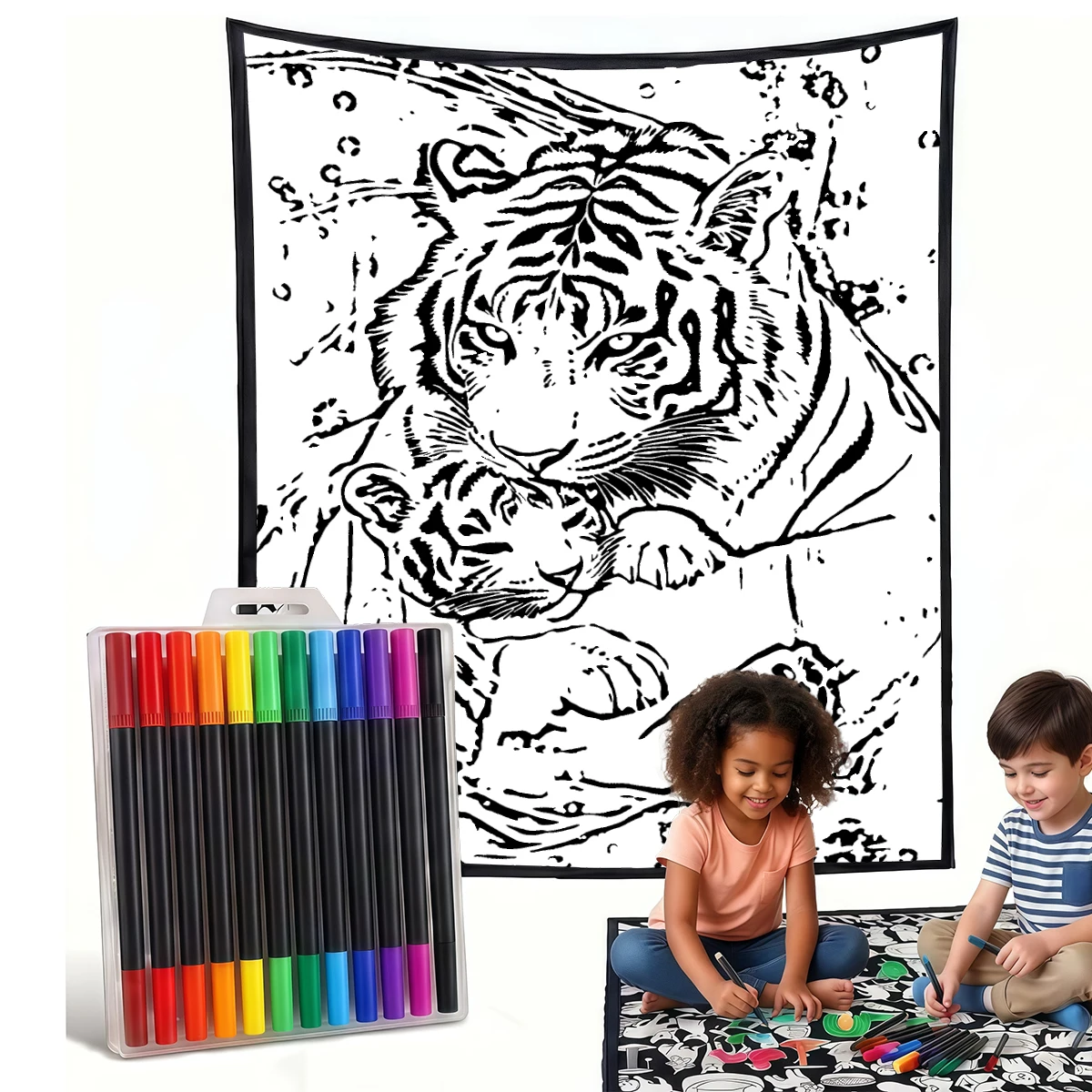 Home Textiles & Decorations - White Tigers Blue Eyes DIY Cozy